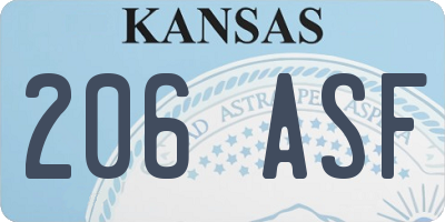 KS license plate 206ASF