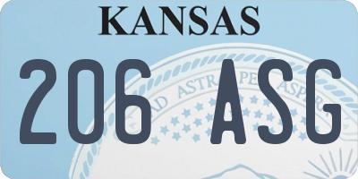 KS license plate 206ASG
