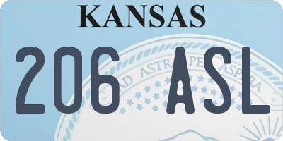 KS license plate 206ASL