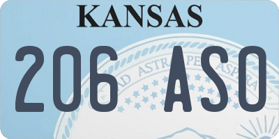 KS license plate 206ASO