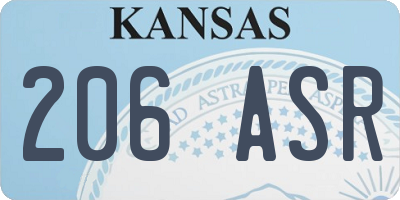 KS license plate 206ASR