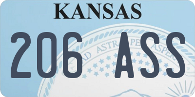 KS license plate 206ASS