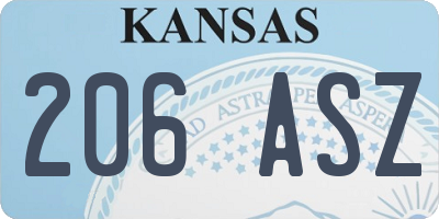 KS license plate 206ASZ