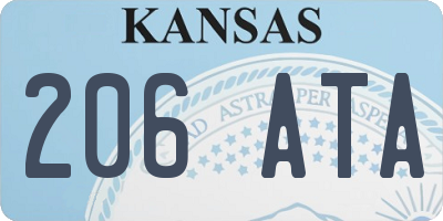 KS license plate 206ATA