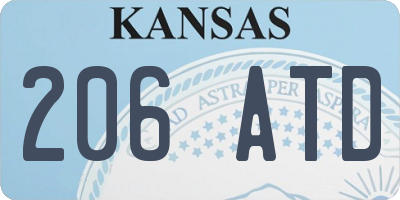 KS license plate 206ATD