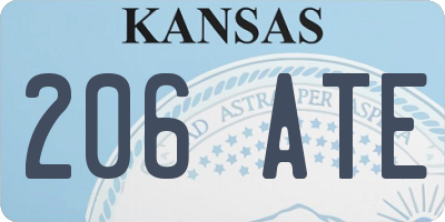 KS license plate 206ATE