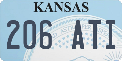 KS license plate 206ATI