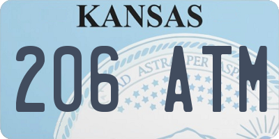 KS license plate 206ATM