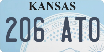 KS license plate 206ATO