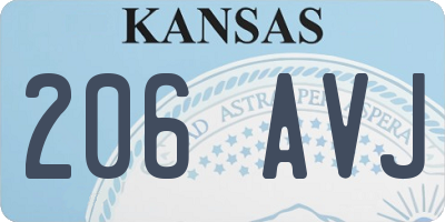 KS license plate 206AVJ