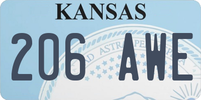 KS license plate 206AWE
