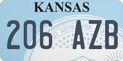 KS license plate 206AZB