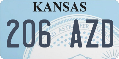 KS license plate 206AZD