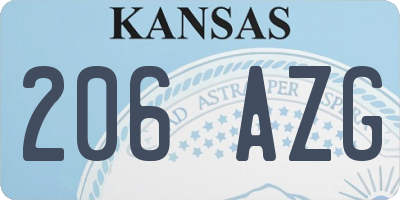 KS license plate 206AZG