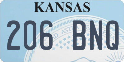 KS license plate 206BNQ