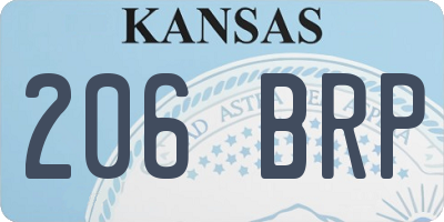 KS license plate 206BRP