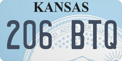 KS license plate 206BTQ