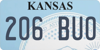 KS license plate 206BUO
