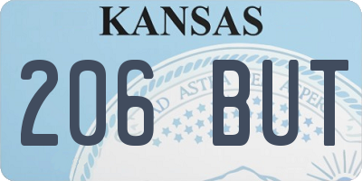 KS license plate 206BUT