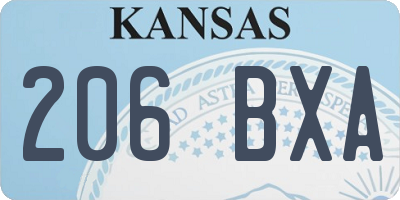 KS license plate 206BXA