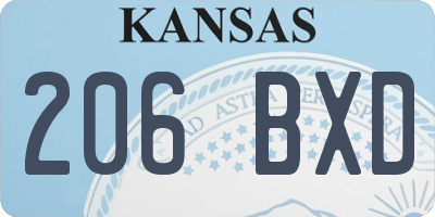 KS license plate 206BXD