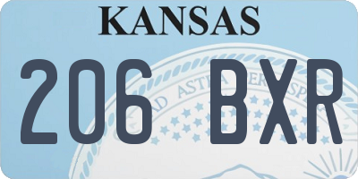 KS license plate 206BXR