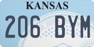 KS license plate 206BYM
