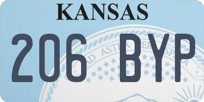 KS license plate 206BYP