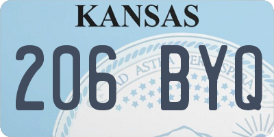 KS license plate 206BYQ