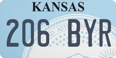 KS license plate 206BYR