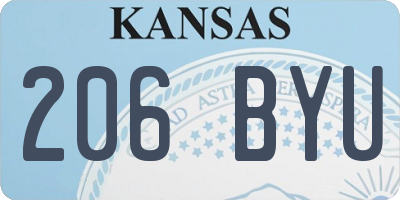 KS license plate 206BYU