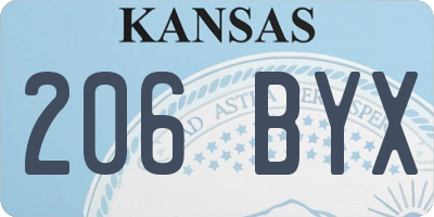 KS license plate 206BYX