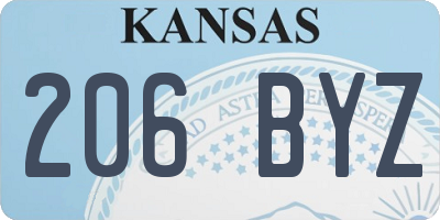 KS license plate 206BYZ