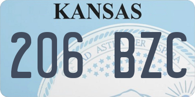 KS license plate 206BZC