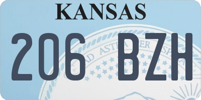 KS license plate 206BZH