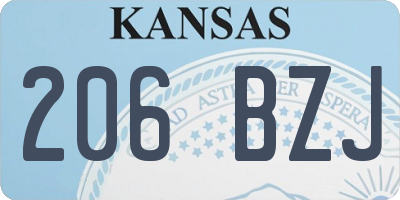 KS license plate 206BZJ