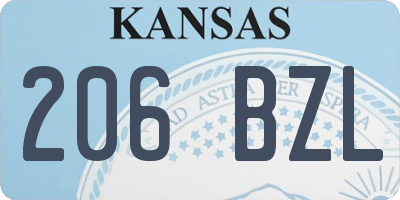 KS license plate 206BZL