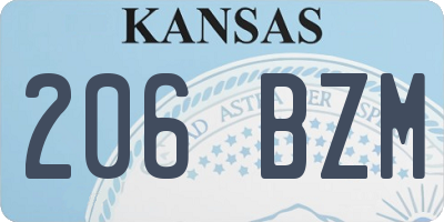 KS license plate 206BZM