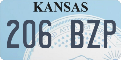 KS license plate 206BZP