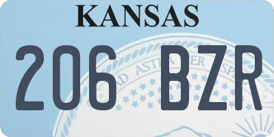 KS license plate 206BZR
