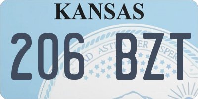 KS license plate 206BZT