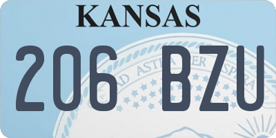 KS license plate 206BZU