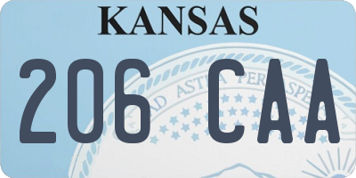 KS license plate 206CAA