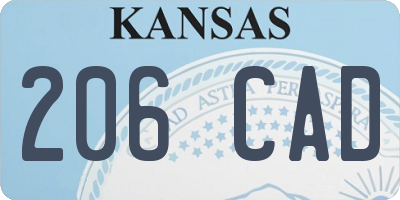 KS license plate 206CAD
