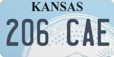 KS license plate 206CAE