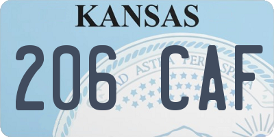 KS license plate 206CAF