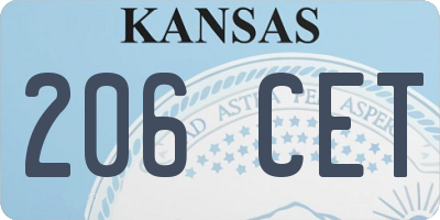 KS license plate 206CET
