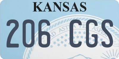 KS license plate 206CGS