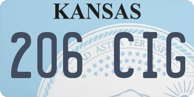 KS license plate 206CIG