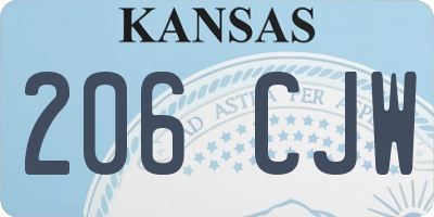 KS license plate 206CJW